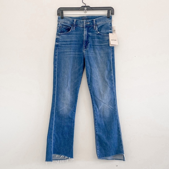 Mother The Insider Crop Step Fray Jeans in Sorry I'm Staring 25 NWT - Picture 4 of 11